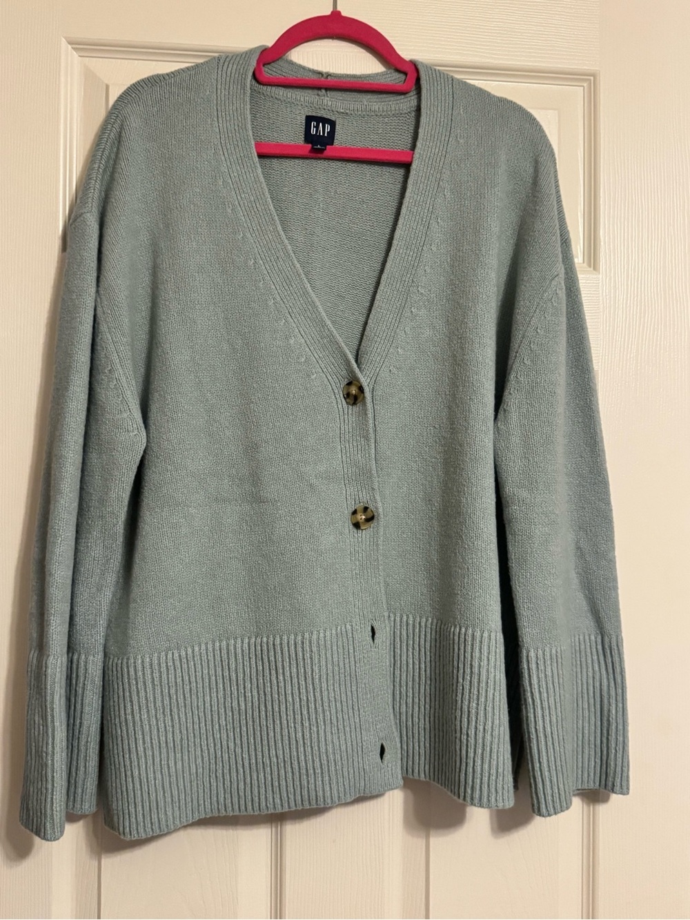 GAP Women's Olive Green V-Neck Button Cardigan